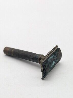 vintage 1930s Gillette "The NEW" Open Comb Safety Razor 3-Piece Bar Handle